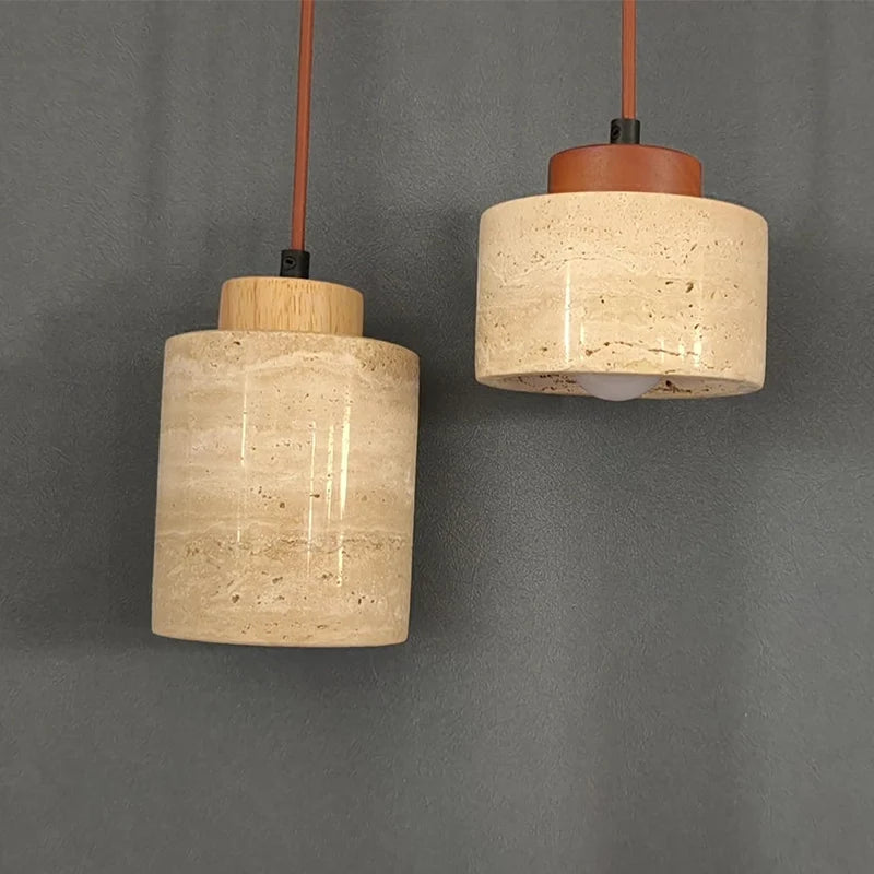 Japanese Modern Designer Wabi-Sabai Bedroom Bedside Lighting Bar B&B Yellow Cave Stone Chandelier Bedside Hanging Wire Lamp