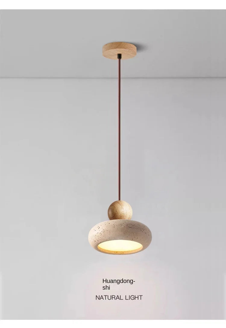 Vintage Pendant Light with Natural Yellow Agate Stone, Perfect for Bedroom or Restaurant