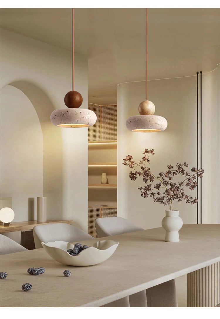Vintage Pendant Light with Natural Yellow Agate Stone, Perfect for Bedroom or Restaurant